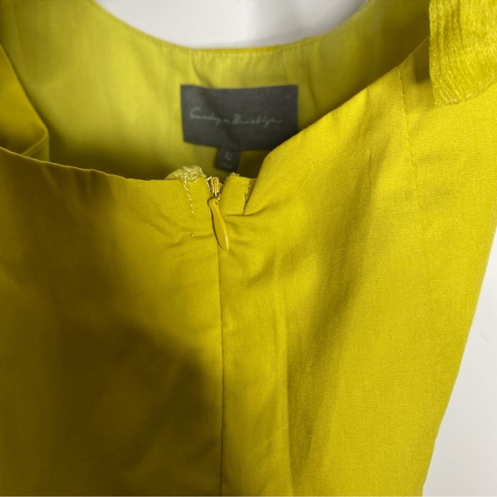πͺ² NWT Anthropologie Sunday in Brooklyn chartreuse peplum ribbon XL tank top - Picture 5 of 10